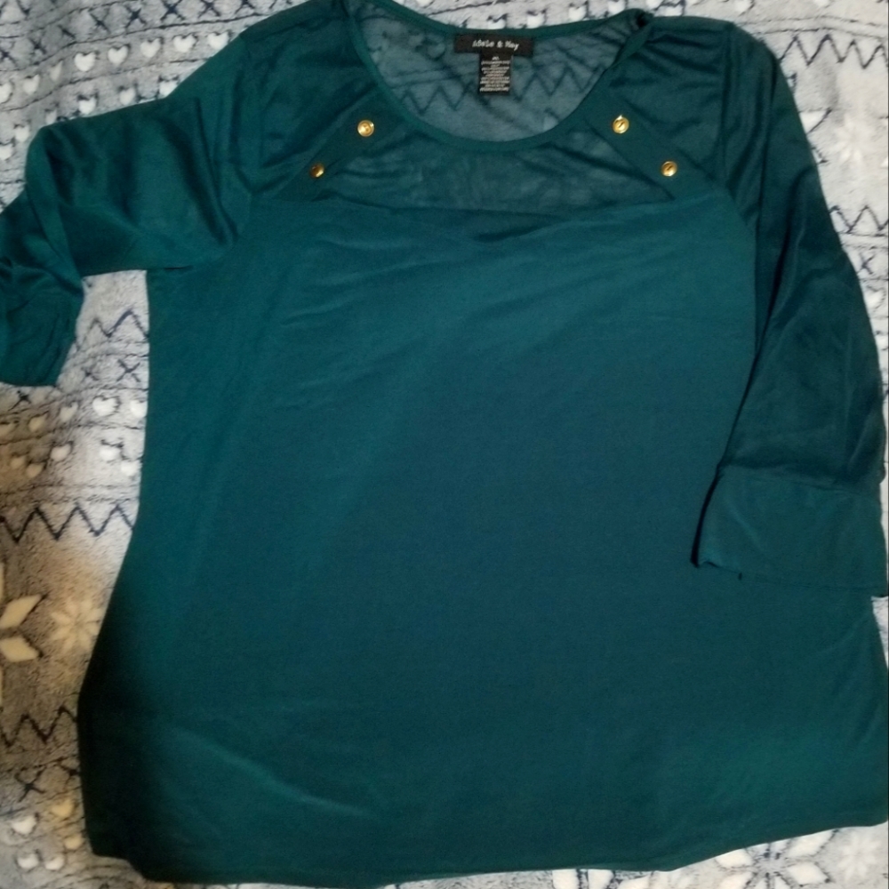Emerald green long sleeve shirt